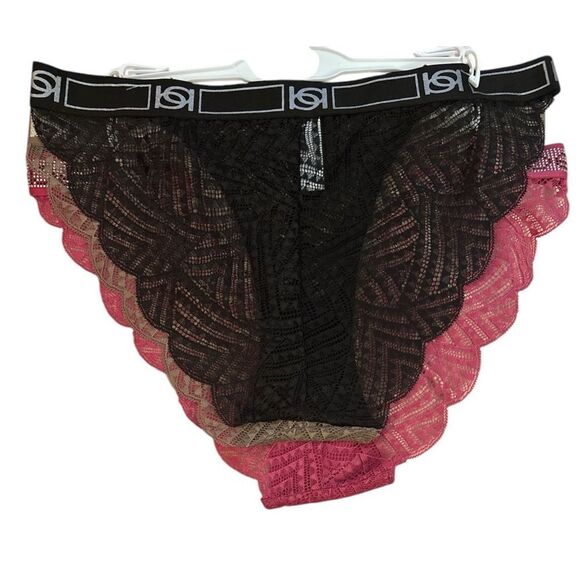 Bebe Lace and Rhinestone Embellished Lingerie Set - Picture 2 of 5